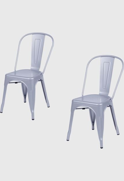 Conjunto 2 Cadeiras Retro Cinza Ordesign - Marca Ór Design