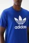 Camiseta adidas Originals Reta Trefoil Azul - Marca adidas Originals