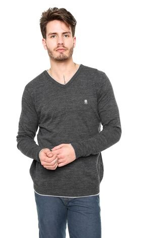 Suéter Polo Wear Tricot Slim Cinza