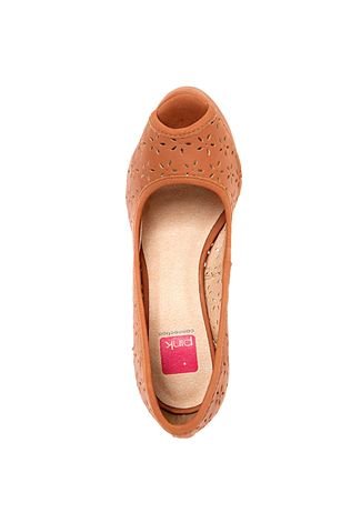 Peep Toe Pink Connection Meia Pata Bege