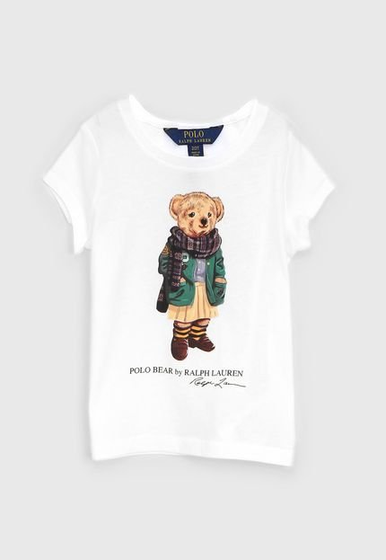 Camiseta Polo Ralph Lauren Infantil Urso Branca - Marca Polo Ralph Lauren