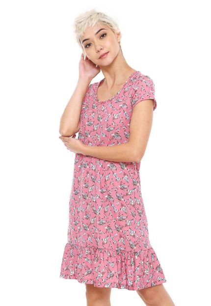 Vestido FiveBlu Curto Estampado Rosa - Marca FiveBlu