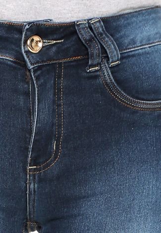 Calça Jeans Via Quatro Bootcut Pespontos Azul