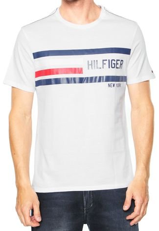 Camiseta Tommy Hilfiger Estampada Branca
