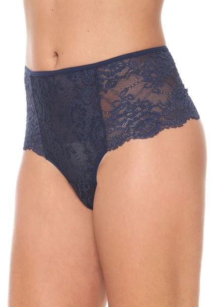 Calcinha Calvin Klein Underwear Hot Pant Renda Azul-marinho - Marca Calvin Klein Underwear