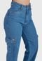 Calça Jeans HNO Jeans Wide Leg Cargo Bolso Lateral Azul - Marca HNO Jeans