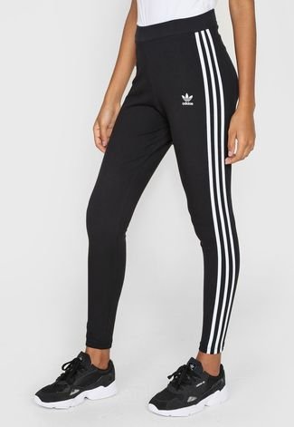 Adidas Originals Adicolor Three Stripe Legging In Black