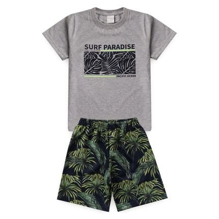 Conjunto Curto Menino Camiseta e Bermuda Surf Paradise - Marca Molekada