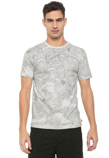 Camiseta Timberland Maps Off-white - Marca Timberland