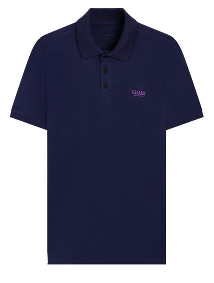 Polo Ellus Masculina Malha Purple Logo Azul Cobalto - Marca Ellus