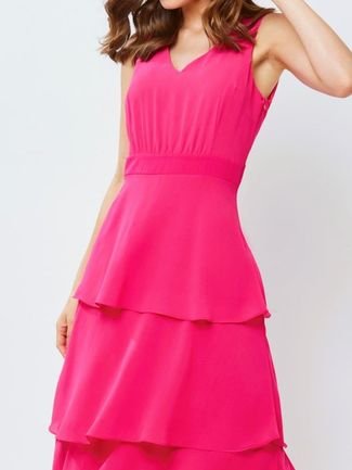 Vestido Festa Chiffon Pink Miss Joy 7347 - Compre Agora