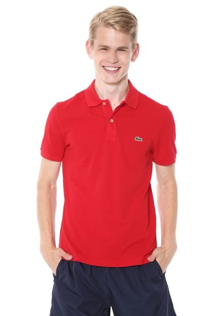Camisa Polo Lacoste Slim Básica Vermelha - Marca Lacoste