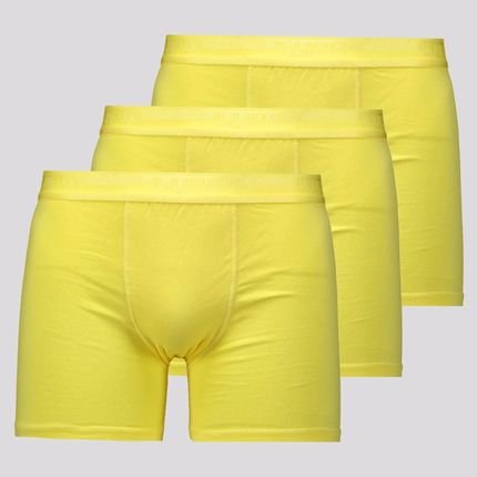 Kit 3 Cuecas Boxer Lupo Elastic Soft Amarela - Marca Lupo