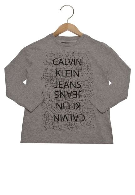 Camiseta Calvin Klein Kids Teia Infantil Cinza - Marca Calvin Klein Kids