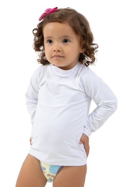 Camisa Térmica Infantil Proteção Segunda Pele Praia Surf Proteção Verão Uv  RLC Modas Branco - Marca RLC Modas