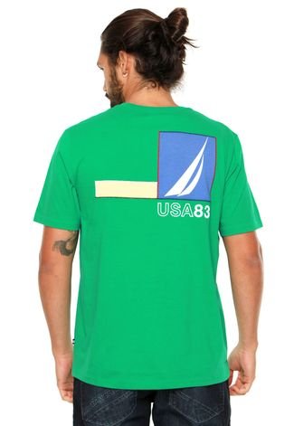 Camiseta Nautica Estampada Verde