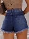 Shorts Jeans Confort Azul Feminino Incolor - Marca Crawling