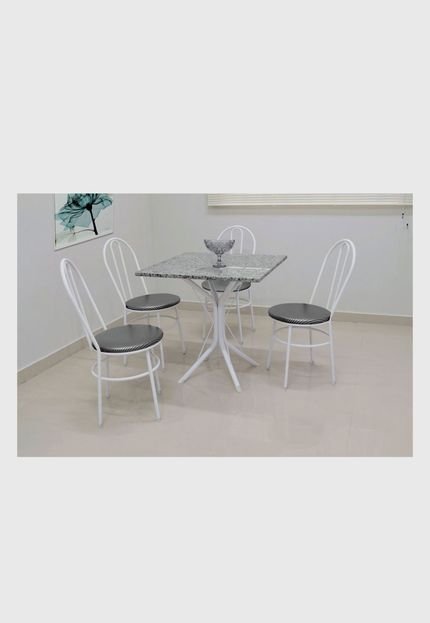 Conjunto Cozinha Sevilha 0,75 com Granito c/4 cadeiras Milla AçoMix - Marca Açomix