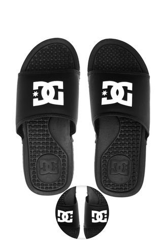 Chinelo Slide DC Shoes Logo Preto