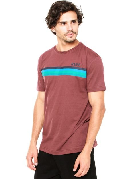 Camiseta Reef Stripe Vinho - Marca Reef