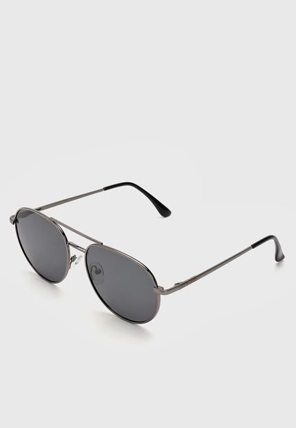 Óculos de Sol Hang Loose Metálico Preto/Prata - Marca Hang Loose