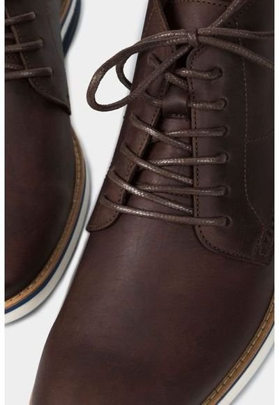 Botas Casual Play De Cuero Para Hombre Efecto Envejecido Cafe