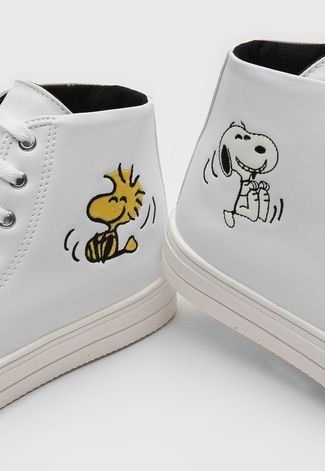 Tênis Snoopy Woodstock Peanuts 70 Anos Off-White