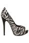 Peep Toe Di Cristalli Meia-Pata Embutida Zebra - Marca Di Cristalli