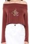 Blusa Cropped Hurley Sets Marrom - Marca Hurley