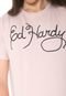 Camiseta Ed Hardy Signature Rosa - Marca Ed Hardy