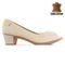 Scarpin Usaflex Peep Toe Couro Feminino Bege - Marca Usaflex