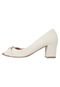 Peep Toe FiveBlu Salto Grosso Off-White - Marca FiveBlu