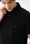 Camisa Polo Tommy Hilfiger Reta Logo Bordado Preta - Marca Tommy Hilfiger