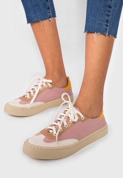 Tênis Forever 21 Bowling Rosa/Bege - Marca Forever 21