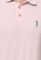 Camisa Polo Manga Curta Aleatory Tradicional Bordado Rosa - Marca Aleatory