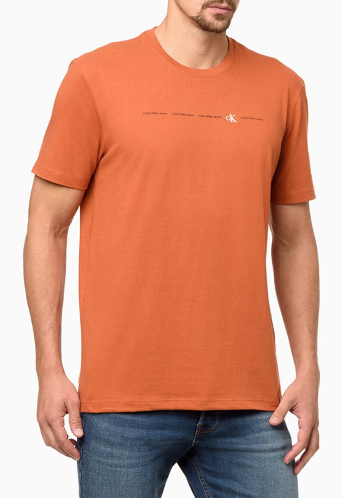 Camiseta Masculina Manga Curta Logo CKJ Bronze - Marca Calvin Klein Jeans