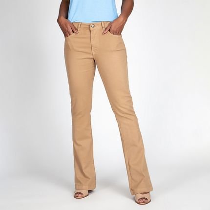 Calça Jeans Color Flare Bootcut Caqui Chique - Marca Bloom