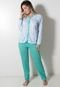 Pijama Longo com Botão Diluxo  Amamentação Verde - Marca Diluxo