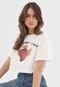Camiseta Cropped Colcci Find Your Crush Branca - Marca Colcci