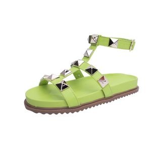 Rasteira Papete Dafiti Shoes Fivelas Verde - Compre Agora