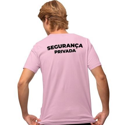 Camisa Camiseta Genuine Grit Masculina Estampada Algodão 30.1 Segurança Privada - P - Rosa Bebe - Marca Genuine