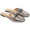 Sapato Mule Femino Donatella Shoes Bico Quarado Corrente Colorido Metalizado Prata Velho - Marca Monte Shoes