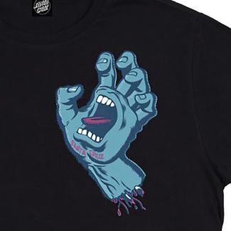 Camiseta Santa Cruz Rigid Screaming Hand Front WT23 Preto