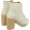 Coturno Feminino Bota Cano Médio CM Calçados Confortável Macio Salto Alto Tratorado Off White - Marca Monte Shoes