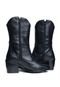 Bota Western Texana Couro Bico Fino Country Feminina Croco Preto Rado Shoes - Marca RADO SHOES