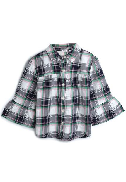 Camisa GAP Menina Xadrez Cinza - Marca GAP