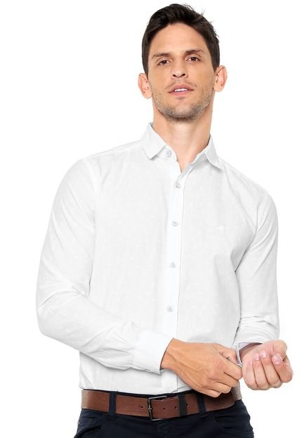 Camisa Malwee Folhas Branca - Marca Malwee