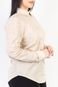 Camisa feminina manga longa com bordado 070257 Bege - Marca Enluaze