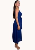 VESTIDO MIDI COM FAIXA E BOLSO  AZUL MARINHO - Marca Art Livre