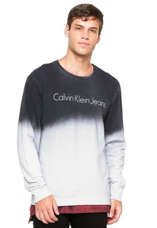Moletom Fechado Calvin Klein Jeans Degradê Branco/Preto